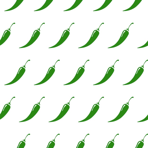 Chilli pepper pattern green color on white background