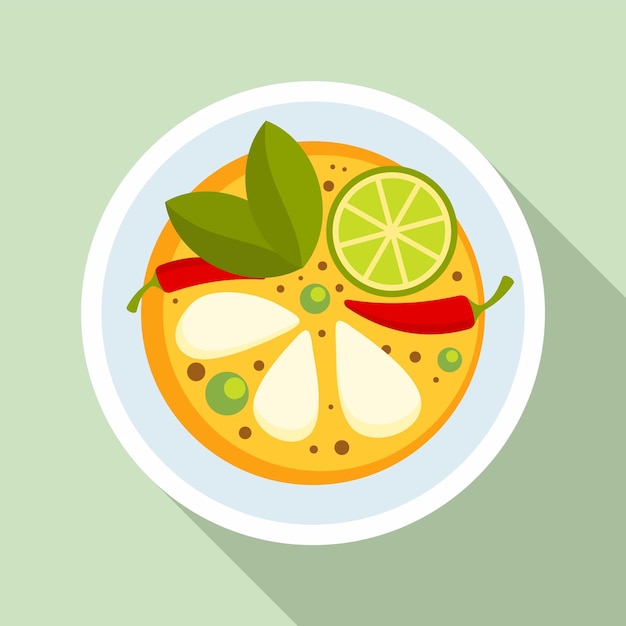 Vettore icona di zuppa di cibo chili thailandese illustrazione piatta di icona vettoriale di zuppetta di cibo chili thai per il web design