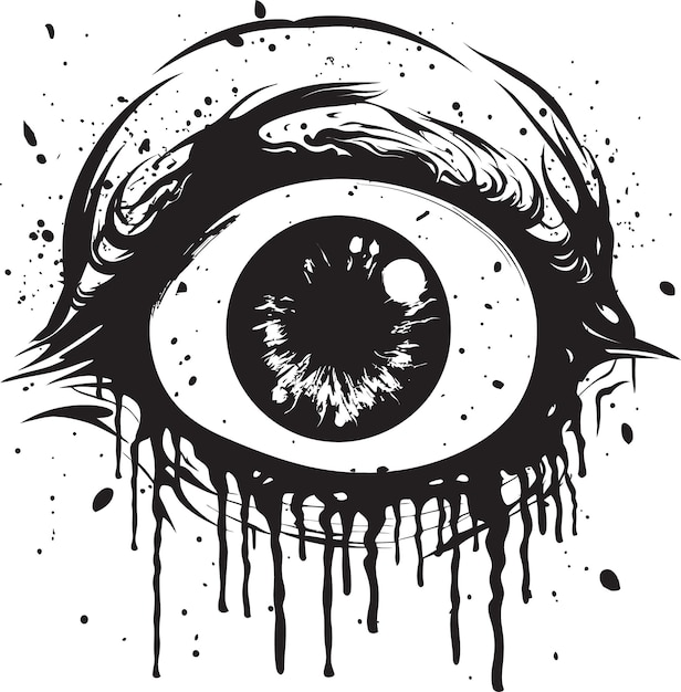 Vector chilling zombie vision black vector eye design menacing unearthly eye creepy black icon