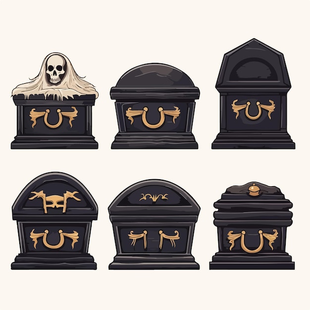 Vector chillingly artistic depiction of a halloween coffin in fall ai generation