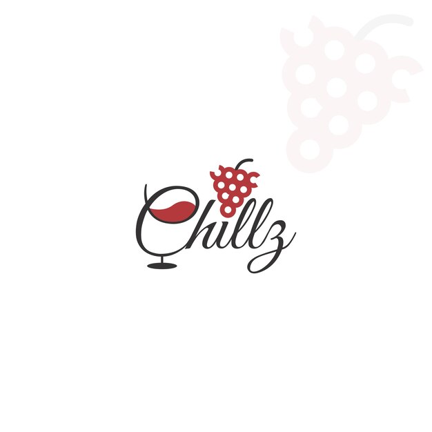 Vettore chillz wine logo designs