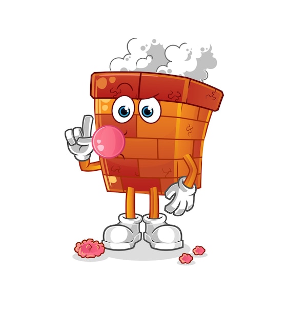 Chimney chewing gum vector cartoon character