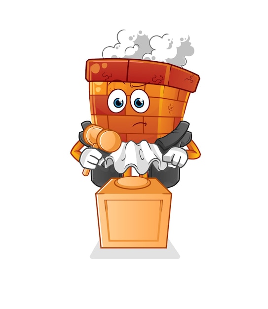 Chimney judge holds gavel character vector