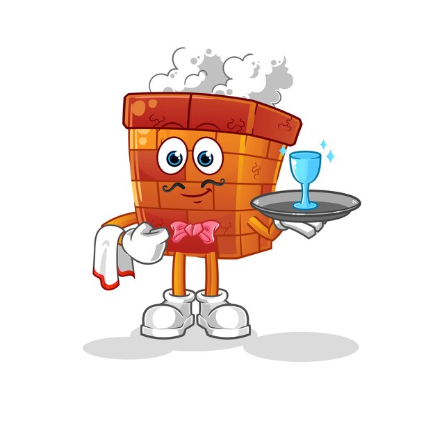 Chimney waiter cartoon. cartoon mascot vector