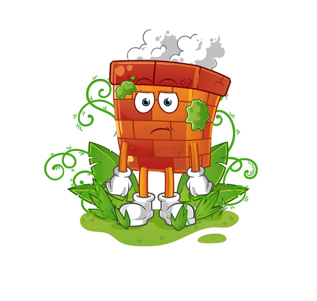 Chimney waiting too long mascot cartoon vector