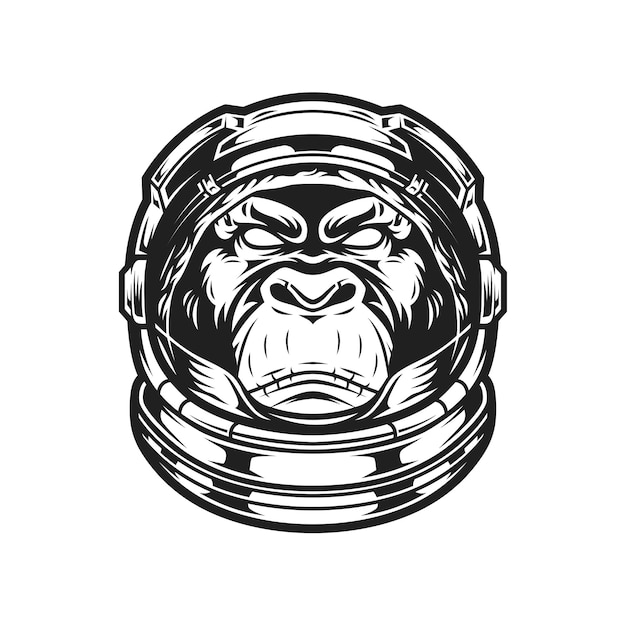 Вектор Дизайн логотипа талисмана головы шимпанзе