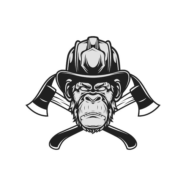 Chimp hoofd mascotte logo ontwerp