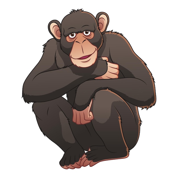 Chimpansee Cartoon Dierlijke Illustratie