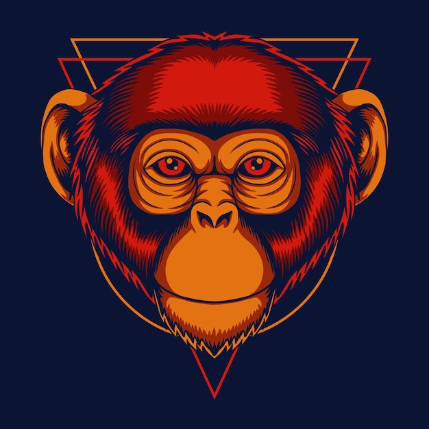 Chimpanzee head vector illustration