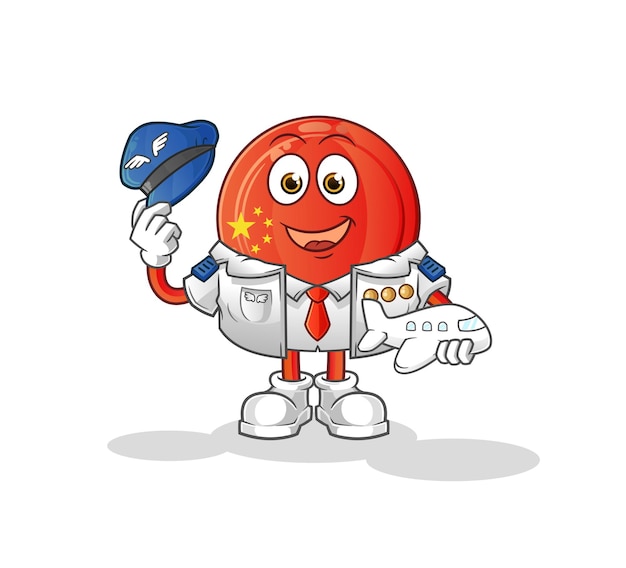 The China badge pilot mascot. cartoon