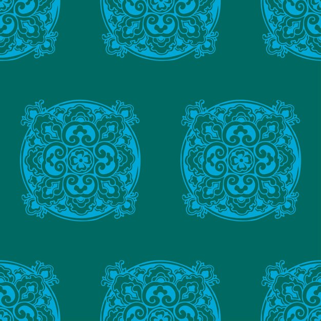 Vector china blue pattern mascot vector abstract seamless pattern vintage art deco texture ideal for greeting card or backdrop template design