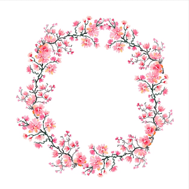 China cherry blossom Japanese cherry blossom branch watercolor.