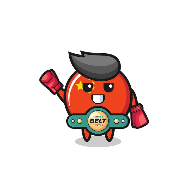 China flag boxer mascot character