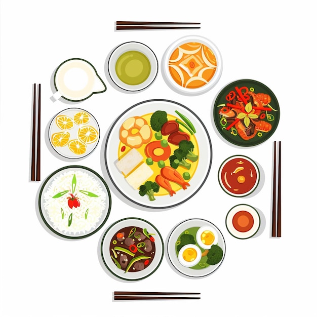 アジア料理 ベクトル アジア文化 伝統的な背景