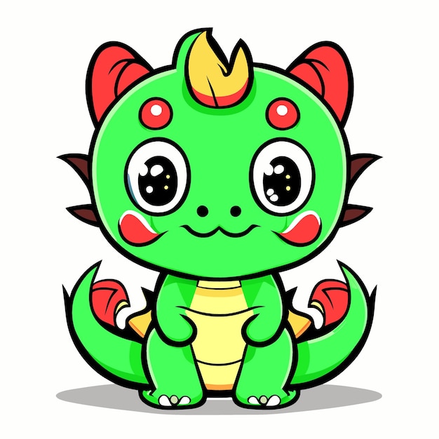 Vector china green dragon vector illustration cartoon