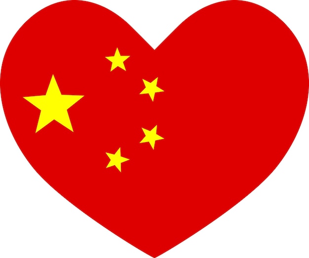 china heart shaped icon flag illustrator national