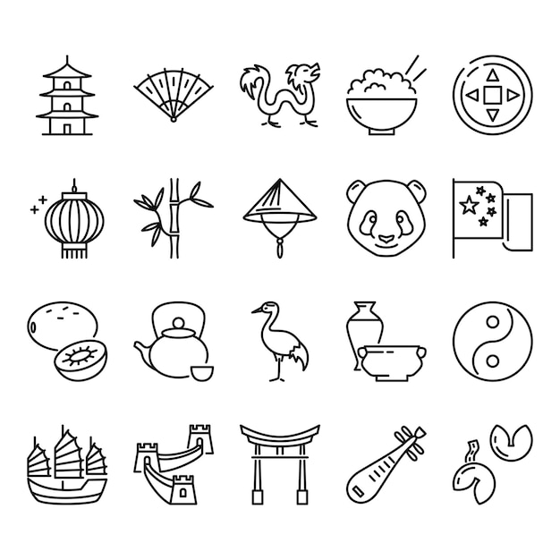 Vector china icon set