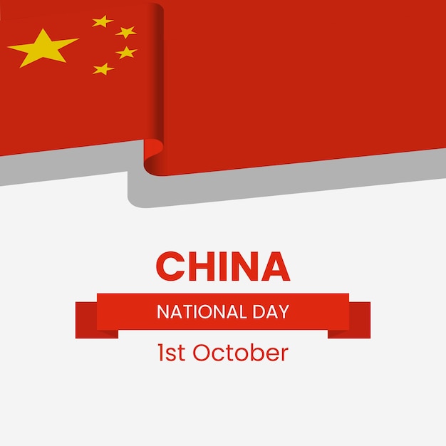 China Independence Day banner of postsjabloon Happy Independence Day China 1 oktober