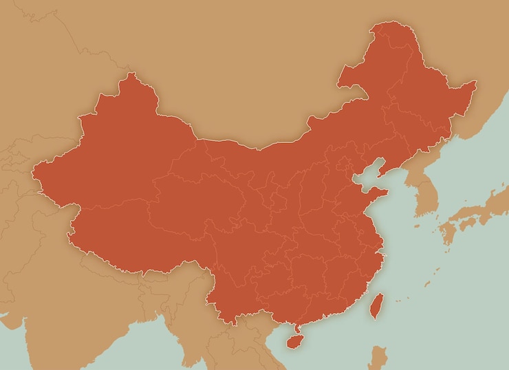 Vector china kaart kleurrijke papier knipstijl