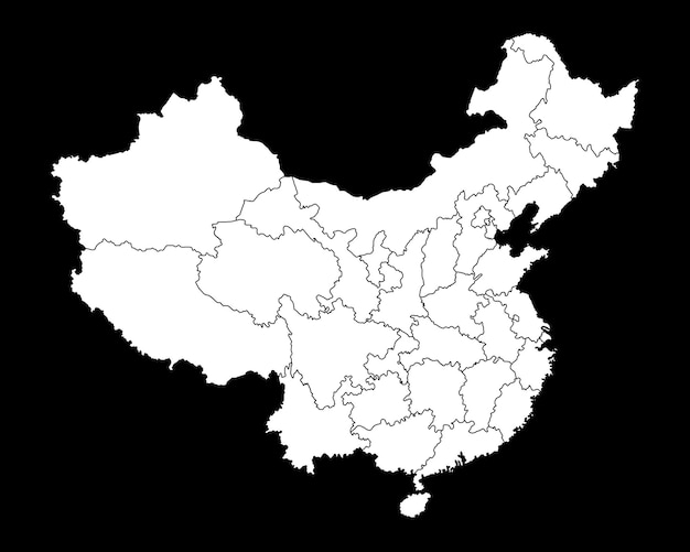 China-kaart met administratieve afdelingen Vectorillustratie