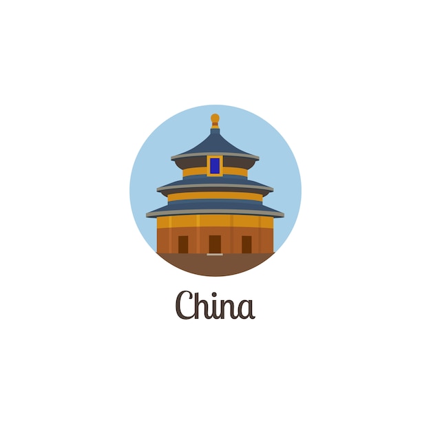 China landmark geïsoleerd om pictogram