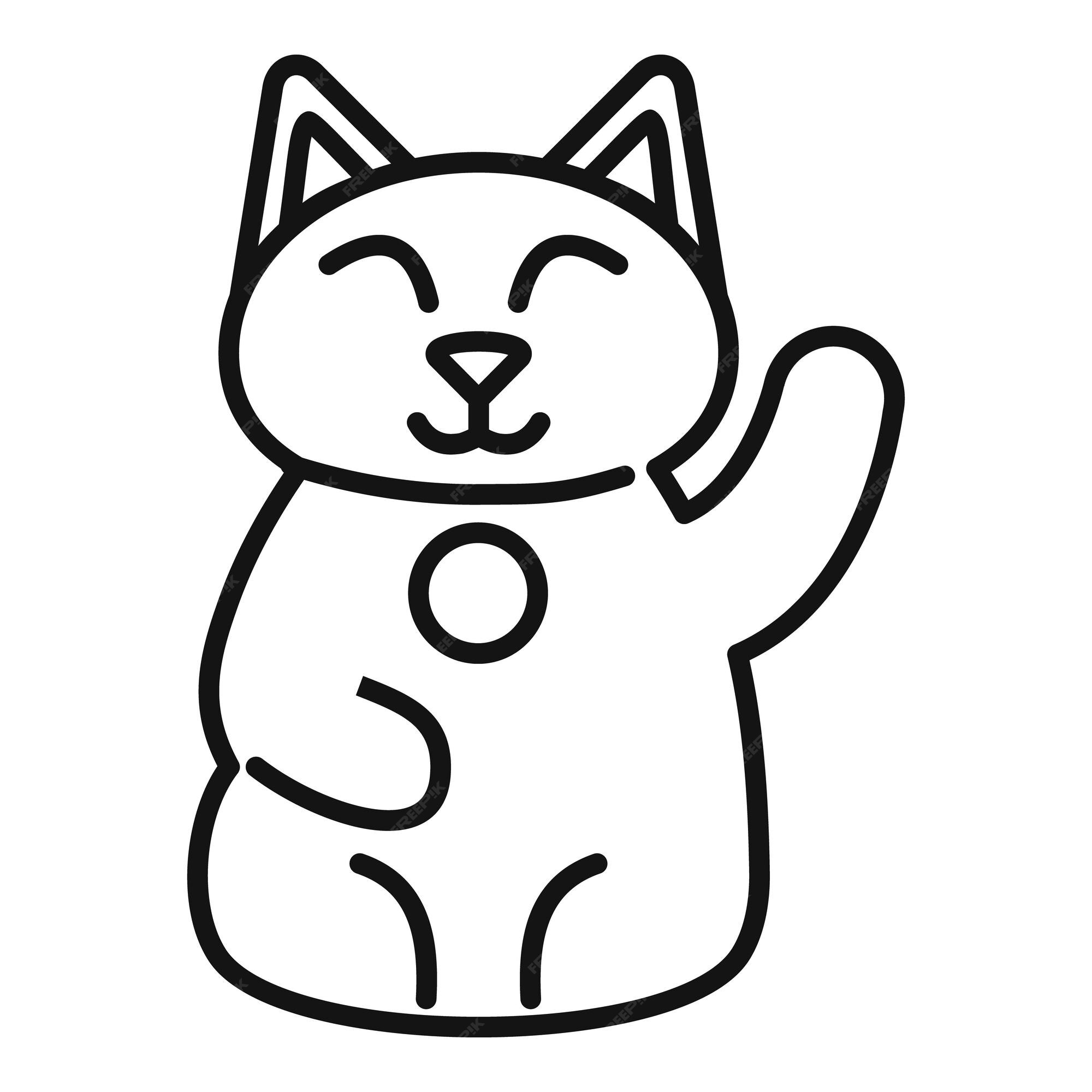 Chinese lucky cat icon Royalty Free Vector Image