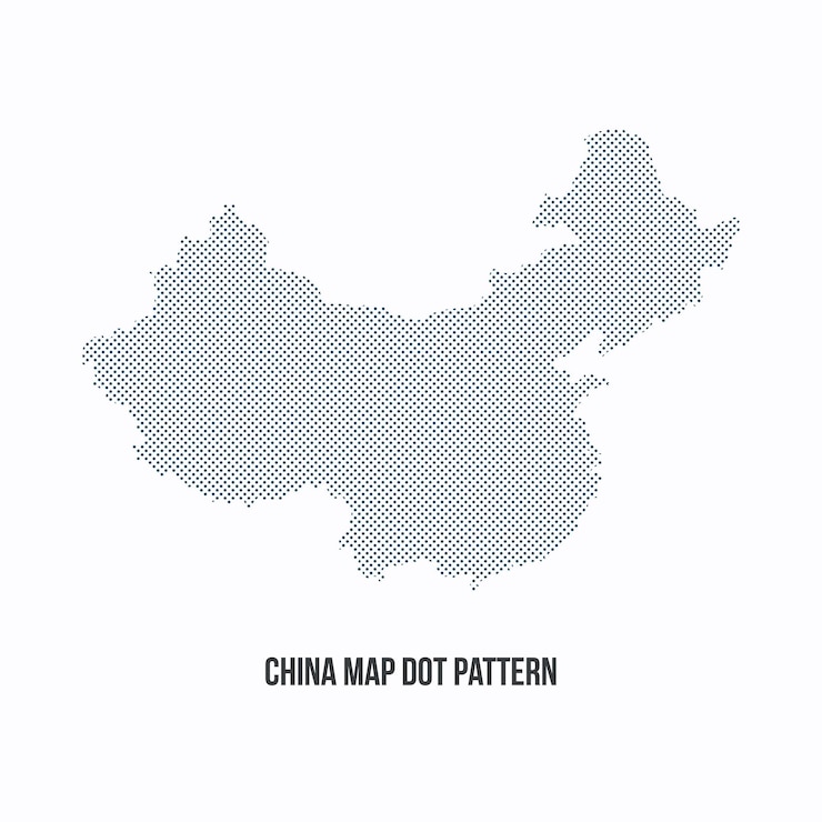 Vector china map dotted vector design isolated on white background