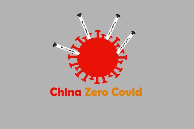 Vector china nul covid-beleidsvector