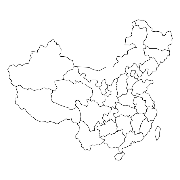 China political map low detailed