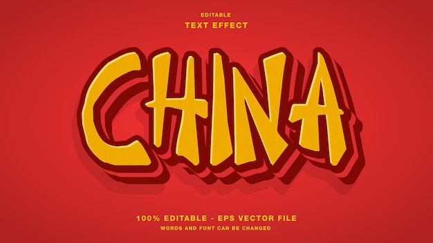 China Red Cartoon Games Editable Text Effect