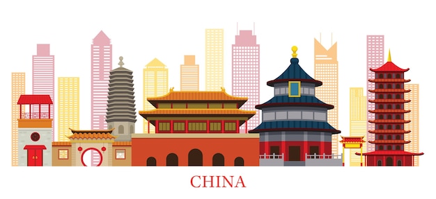 China Skyline oriëntatiepunten