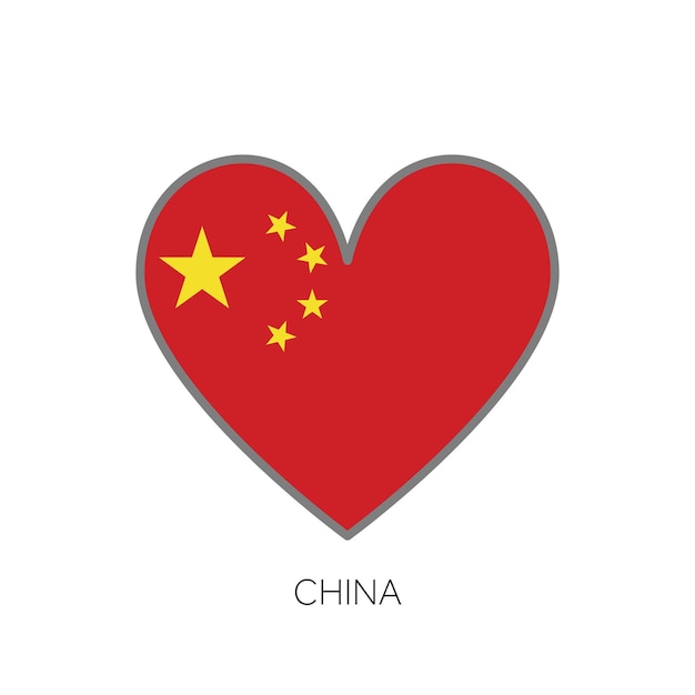 China vlag romantiek liefde hartvormige vector icon