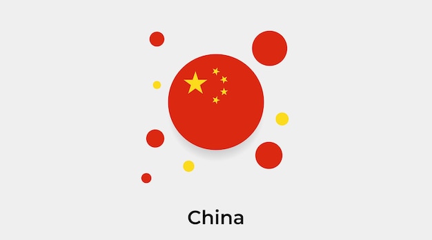 China vlag zeepbel cirkel ronde vorm pictogram vectorillustratie