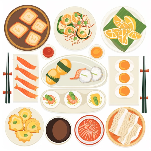 China voedsel Aziatische vector Chinese illustratie Aziatische cultuur maaltijd traditionele achtergrond ori