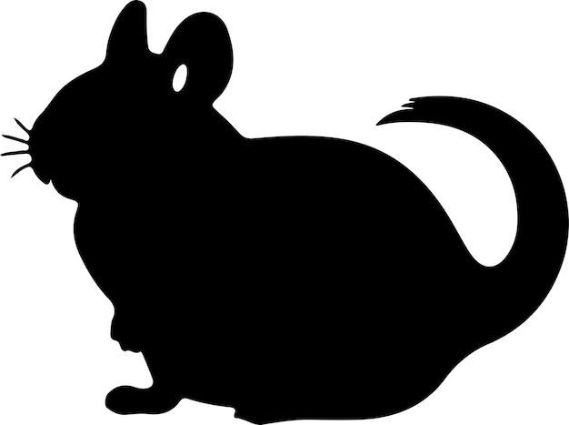 chinchilla black silhouette with transparent background