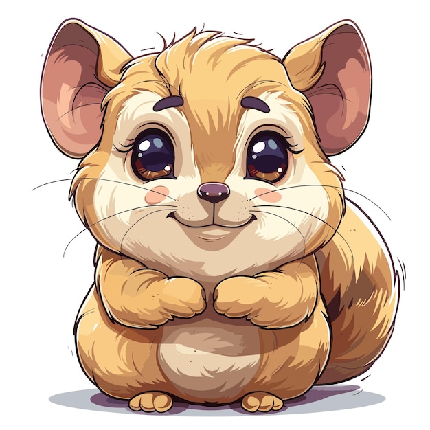 Vector chinchilla cartoon icon isolated on transparent