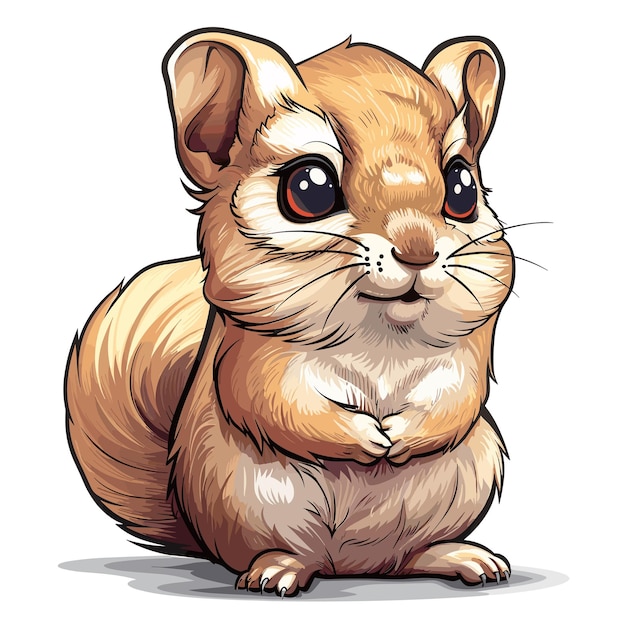 Vector chinchilla cartoon icon isolated on transparent