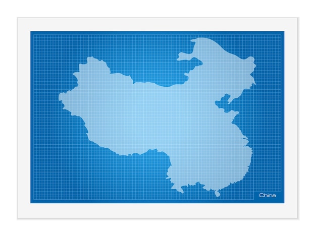 Chine op blauwdruk