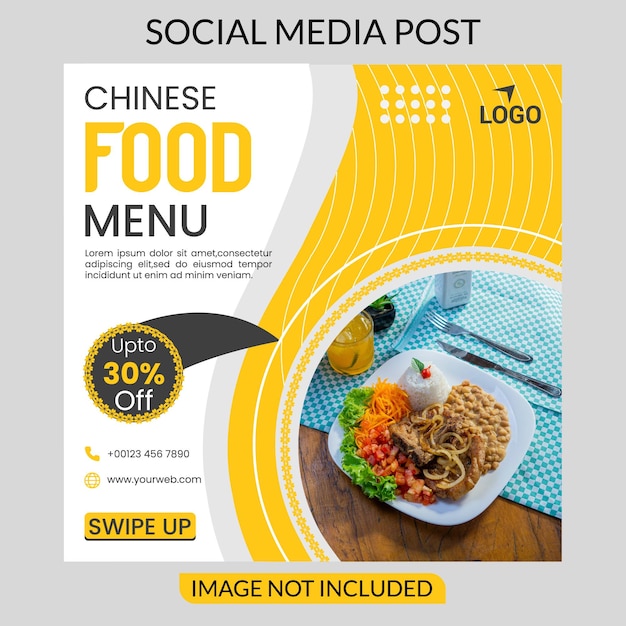 Chinees eten menu social media post banner template