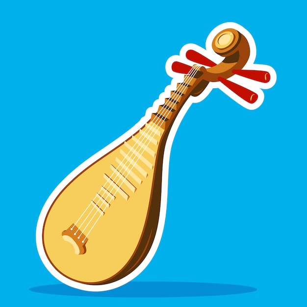 Chinees klassiek snaarinstrument Pipa sticker