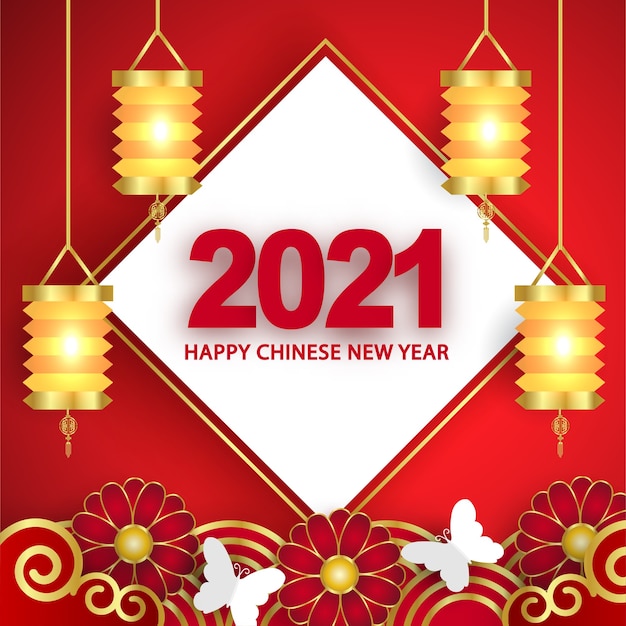 Chinees nieuw jaar 2021 jaar van de os-banner.