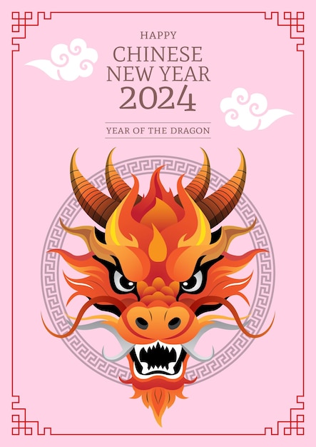 Chinees Nieuwjaar 2024 Chinees sterrenbeeld Draak symbool