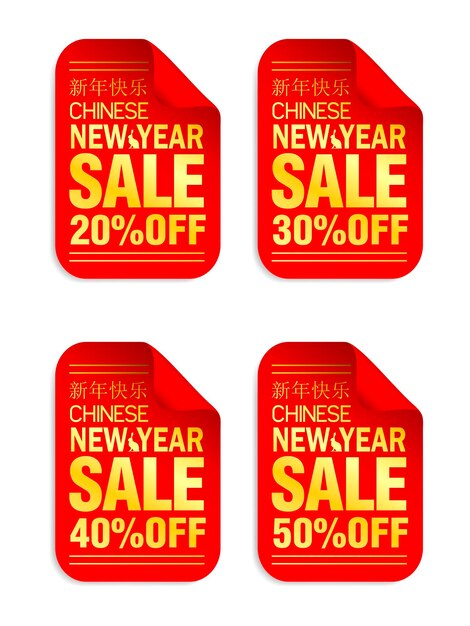 Chinees Nieuwjaar verkoop rode set stickers Verkoop 20 30 40 50 korting