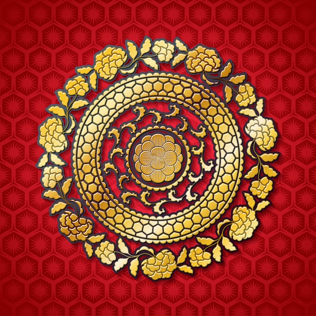 Chinese achtergrond met decoratieve versiering.