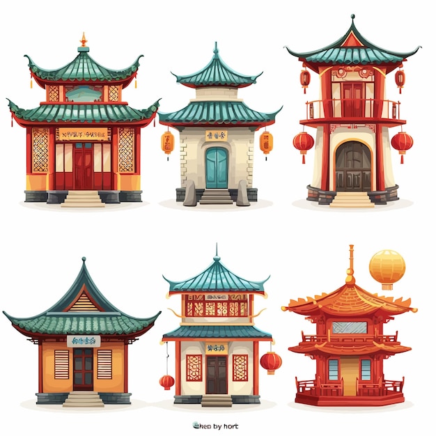 Vector chinese ancient architecture