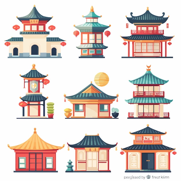 Vector chinese ancient architecture