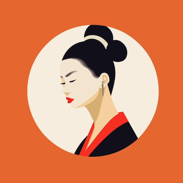 Vector chinese ancient woman flat illustration vector