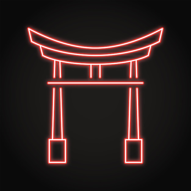 Chinese arch neon icon