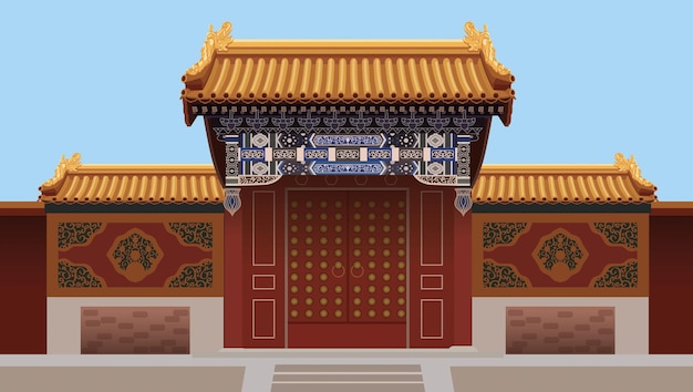 Vector chinese architectonische paleizen en keizerlijke paleizen gugong