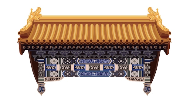 Vector chinese architectural palaces and imperial palaces gugong